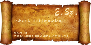 Eckert Szilveszter névjegykártya